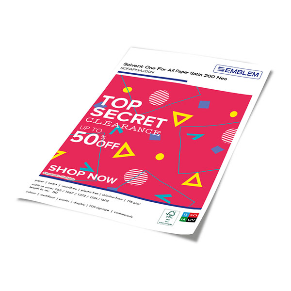 EMBLEM Solvent One for all Paper Satin 200 Neo SOFAPSA200N Farben-Frikell WTB